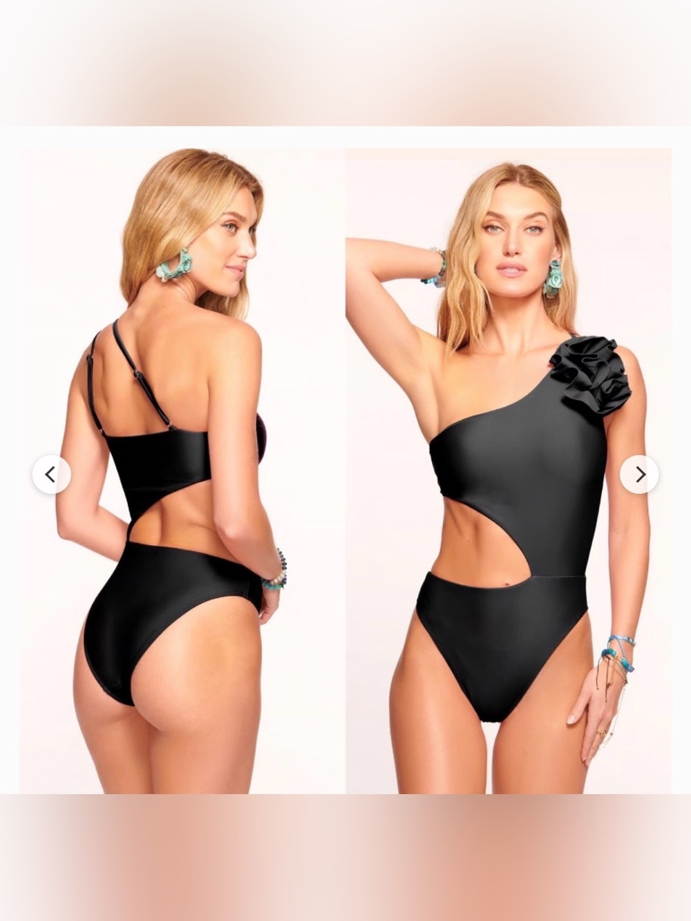 Ramy Brook Black One-Shoulder Swim Piece with Cutout NWOT’s